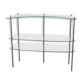 Vintage beautiful glass wall rack made in France, 1960