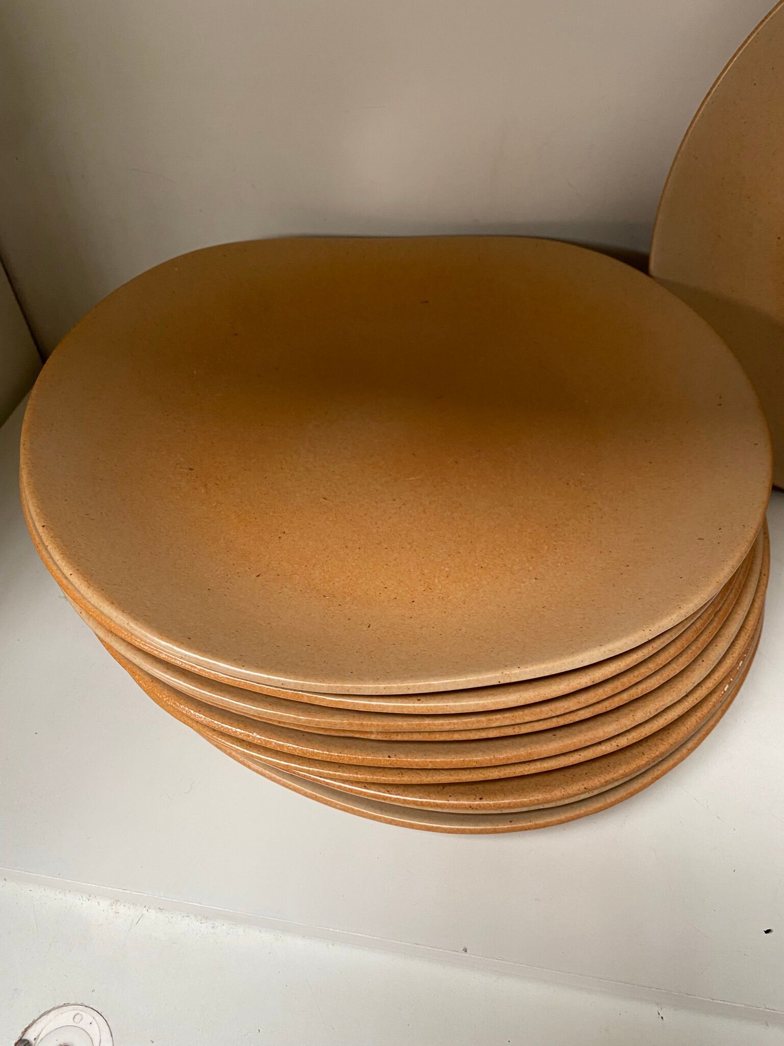 8 vintage stoneware plates