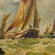 Tableau "Sailboats in Rough Seas" signed Albert Hess – Mid 20th century