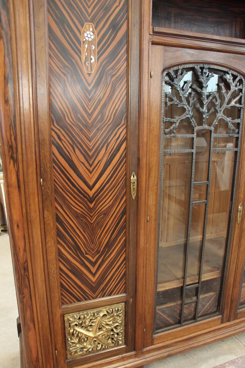 Art Deco period bookcase signed by Jules Cayette Nancy