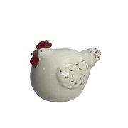 Decoration, large white ceramic hen by Alessi, 20th century