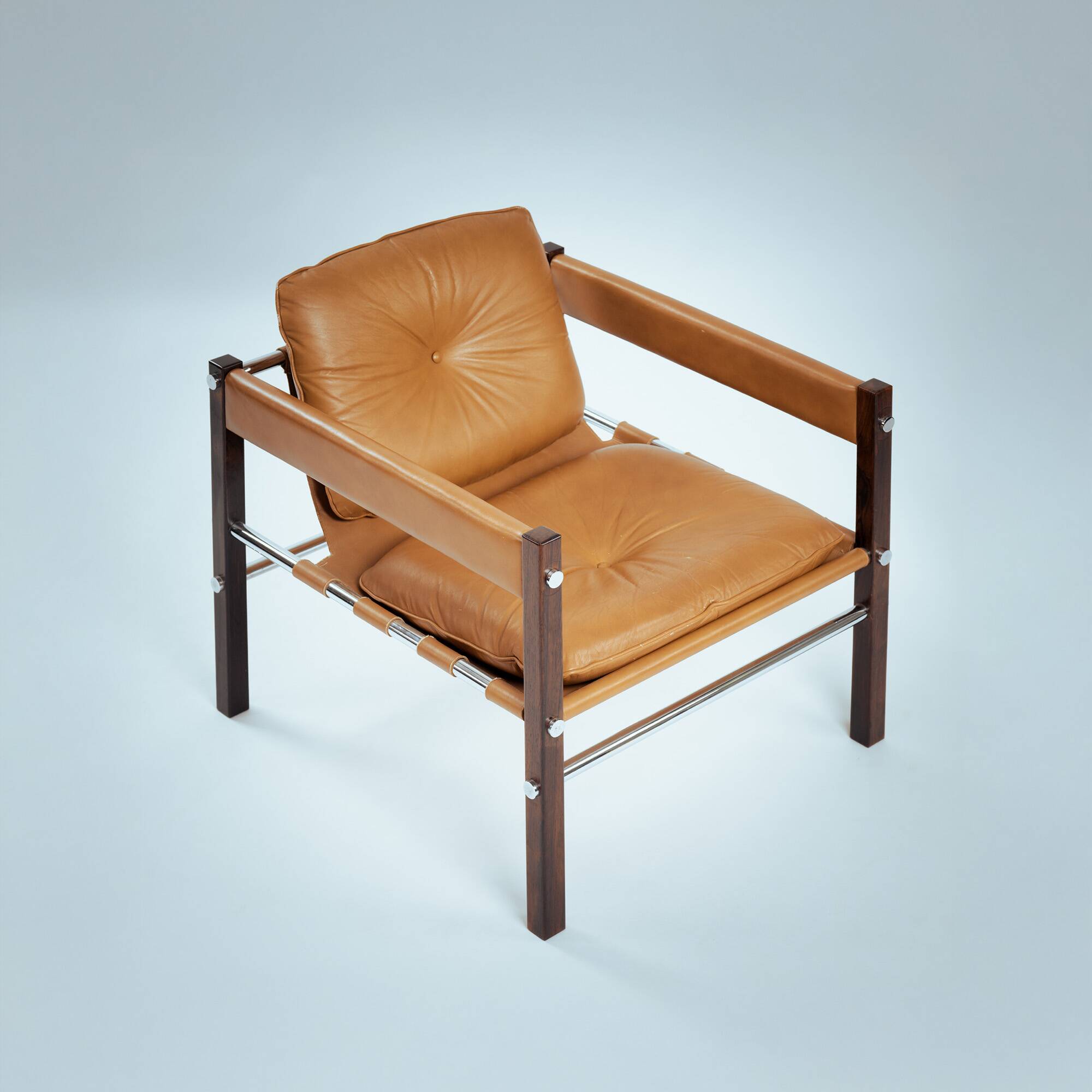 Armchair in Jacaranda Wood and Leather by Celina Decorações, Brazil, 1950s