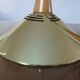 Scandinavian teak and gold metal pendant light from the 70s