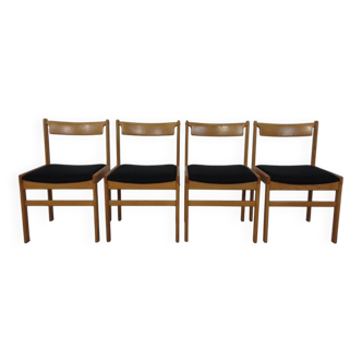 Danish Oak Dining Chairs, Set of 4, 1960s