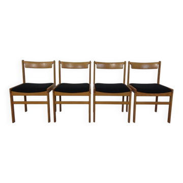 Danish Oak Dining Chairs, Set of 4, 1960s