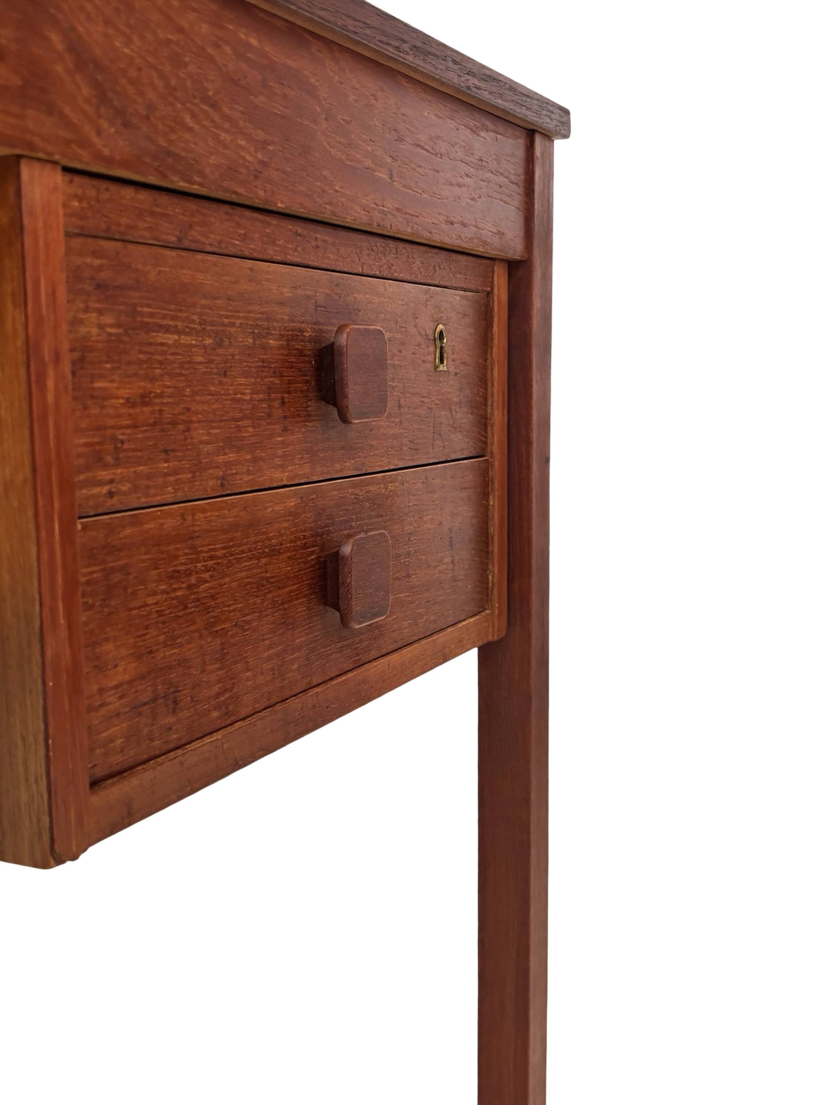 Vintage Danish teak compact Domino Mobler desk, 1960s