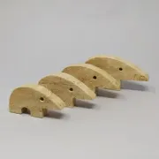 Rare set of 4 mid-century travertine anteater sculptures by Enzo Mari for F.lli Mannelli, 1970s
