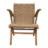 "Wroom & Dreesman 1950 corded armchair"