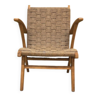 "Wroom & Dreesman 1950 corded armchair"