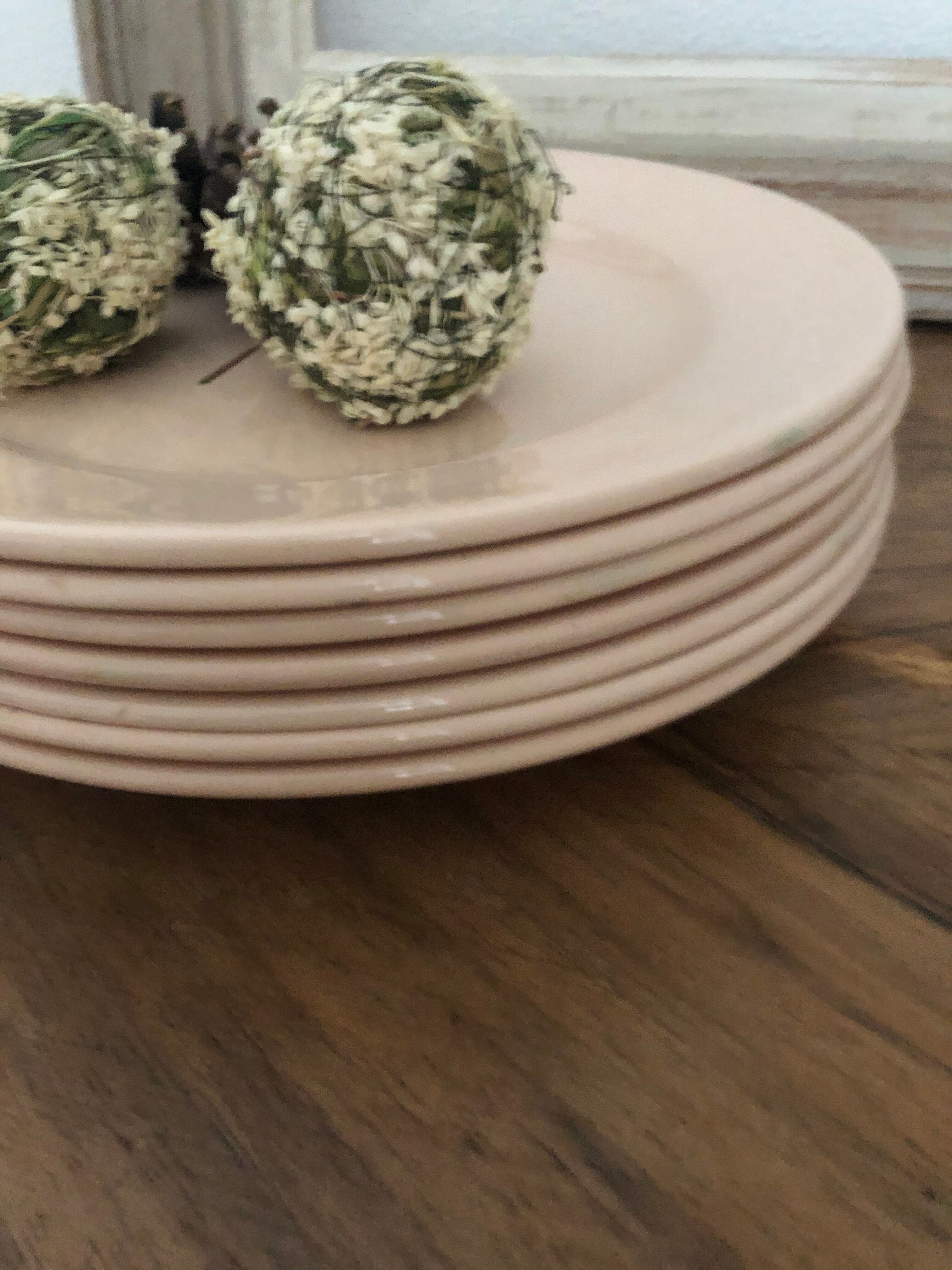 Digoin-Sarreguemines pink dessert plates