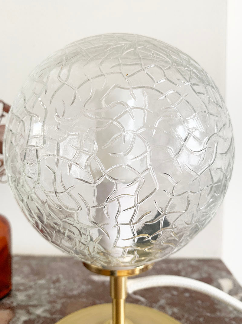 Old glass globe table lamp