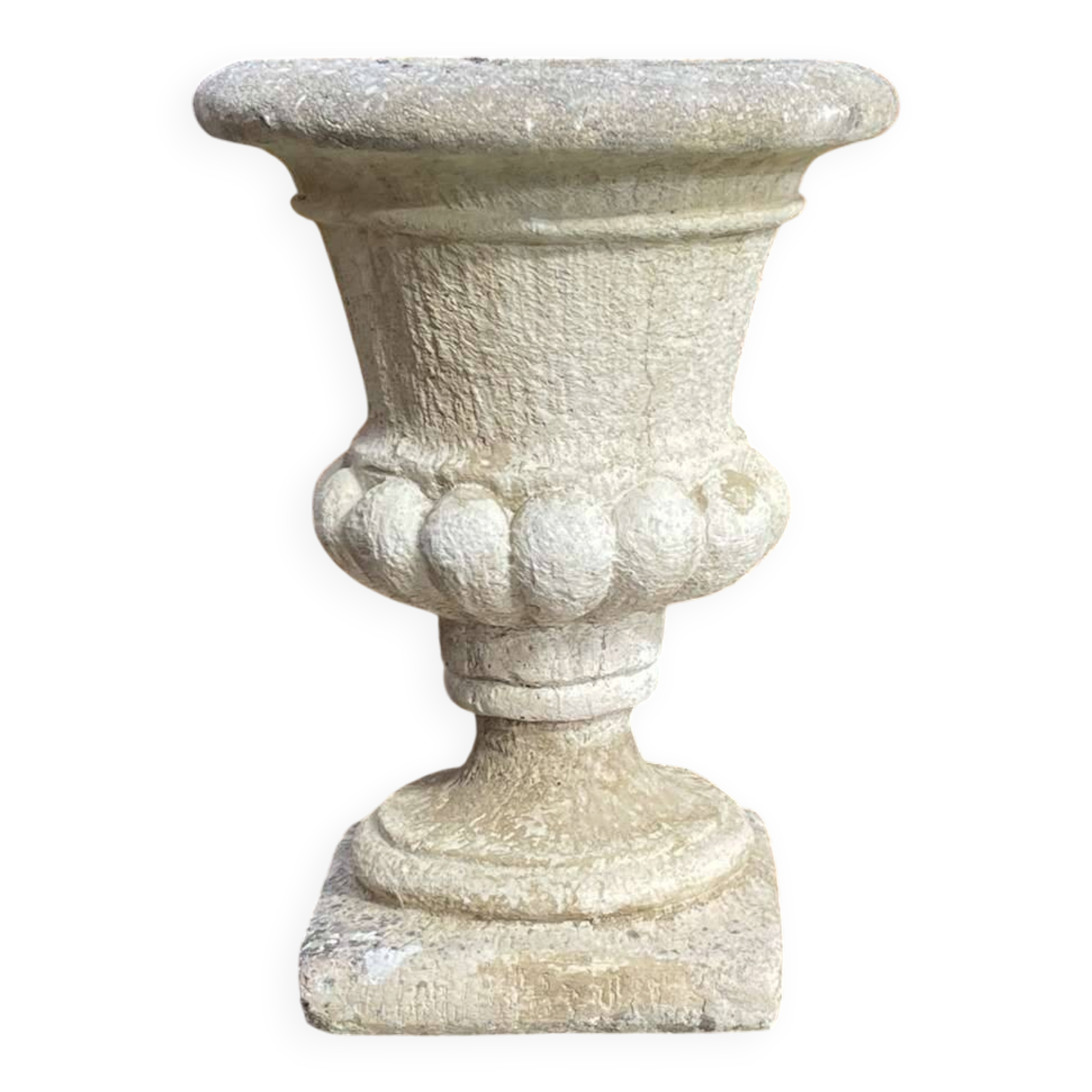 Médicis vase in reconstituted stone from the 1970s.