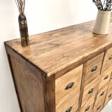 Vintage workshop furniture with 24 drawers in solid pine – 1950s