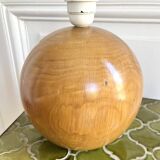 Large solid wood ball lamp