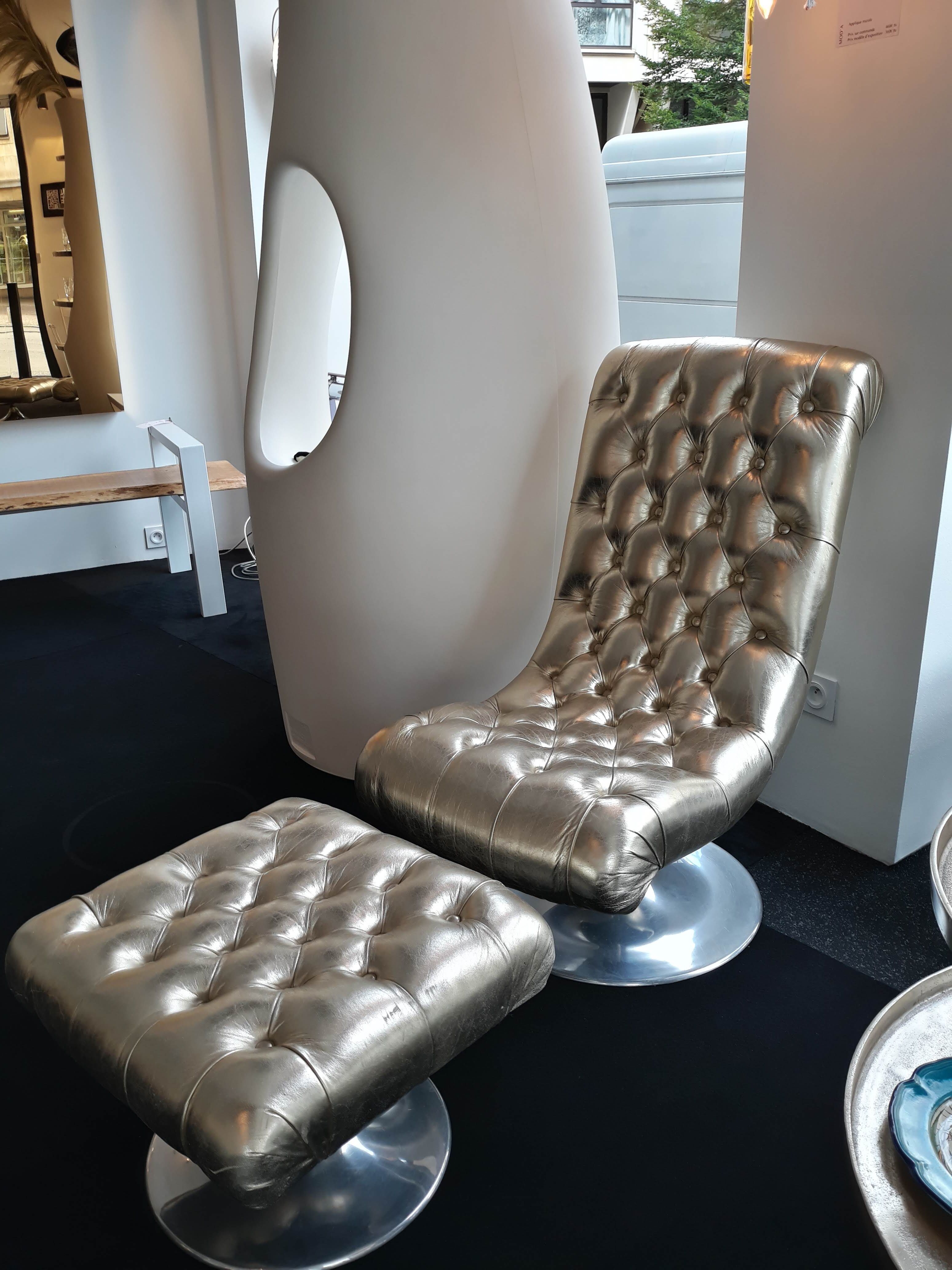 Marie's corner padded chair with matching footrest