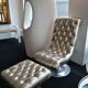 Marie's corner padded chair with matching footrest
