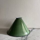 Green enamelled lampshades x4