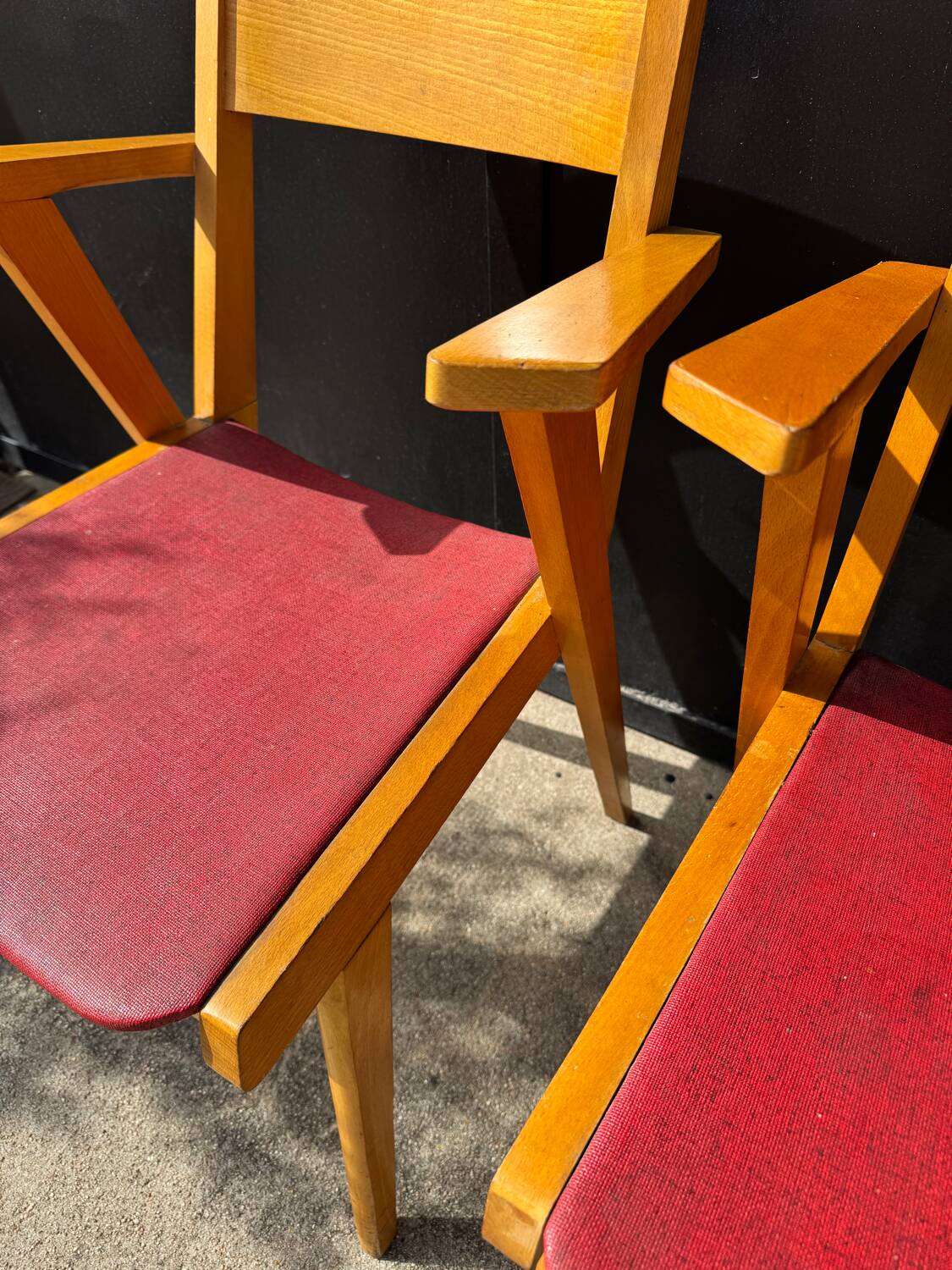 Bridge chairs with compass legs from the 1960s.