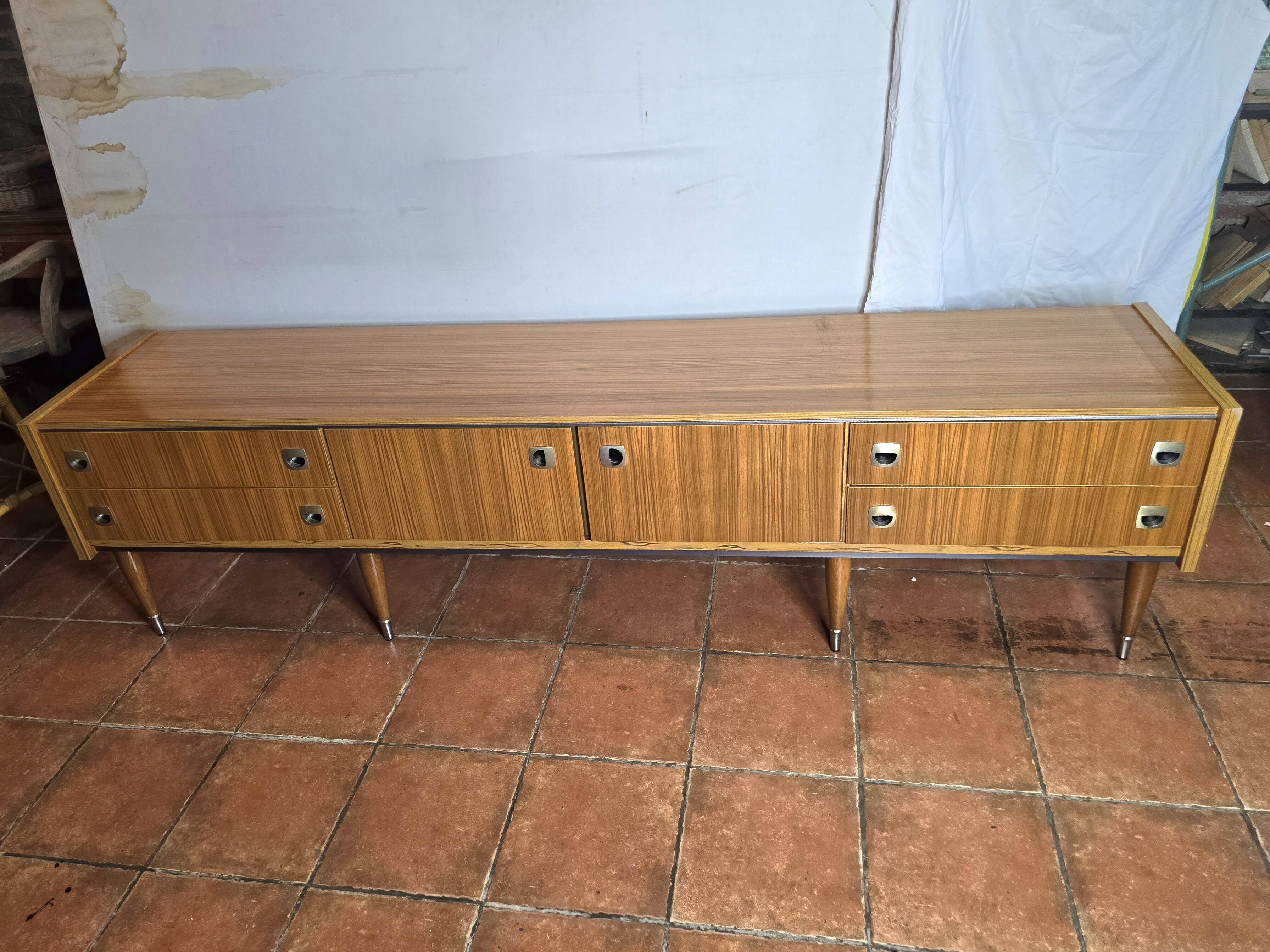 Scandinavian low sideboard from the 60s in teak