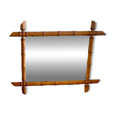 Turned wooden barber mirror