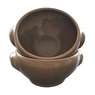 Set of 2 stoneware soup bowls
