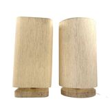 Set of 2 Hollywood regency Travertine table lamp base, Italy 1970s