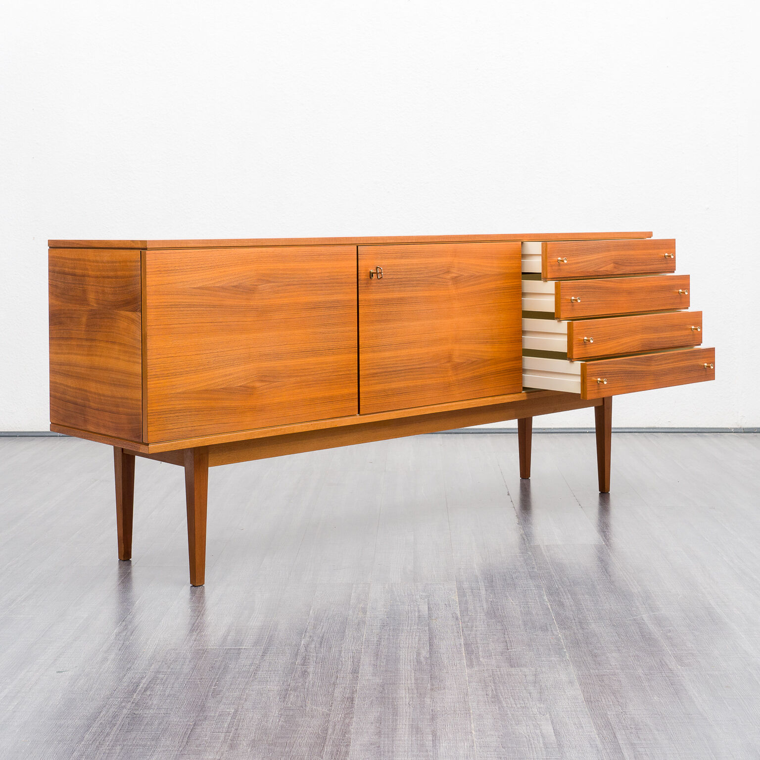 Vintage row, walnut, restored