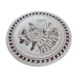 Enameled ceramic art plate, signed La Tournerie, 1960s/1970s