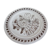 Assiette céramique d'art émaillée, signé La Tournerie, années 60/70