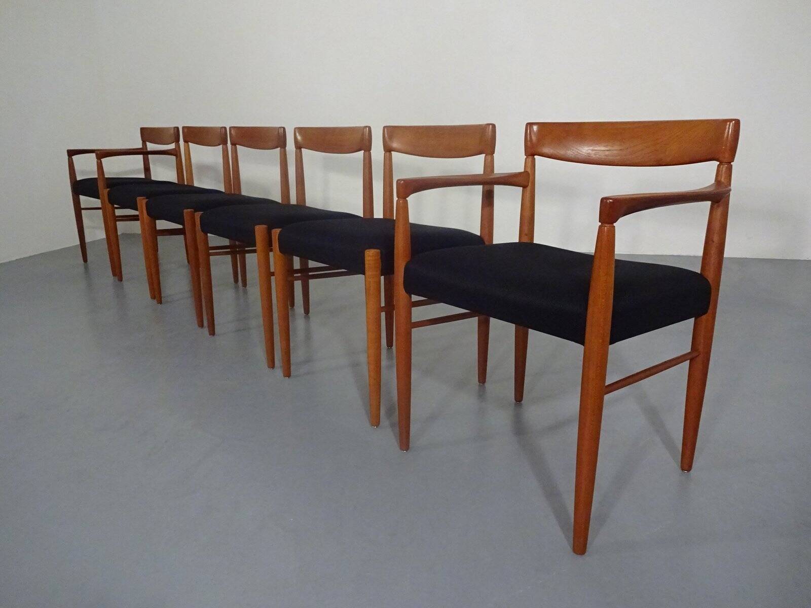 Danish Teak Dining Chairs by H. W. Klein for Bramin, 1960s, Set of 6