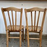Pair of caned bistro chairs