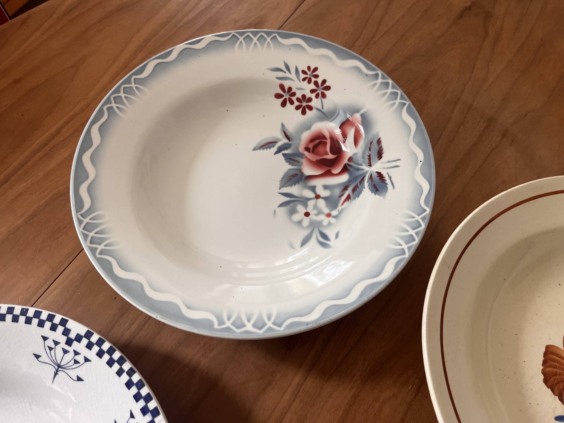 Mismatched antique plates