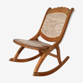 Foldable wooden rocking chair