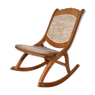 Foldable wooden rocking chair