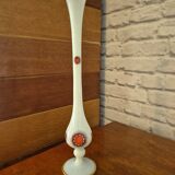 Large opaline vase decorated vintage 70s