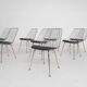 Set of 8 Mid-century wire chairs The Netherlands 1950's