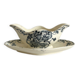 Saucière ancienne en terre de fer "Les Violettes" Salins