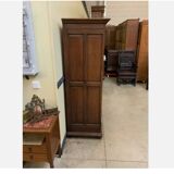 Antique neo-Gothic wardrobe with linen drawers.