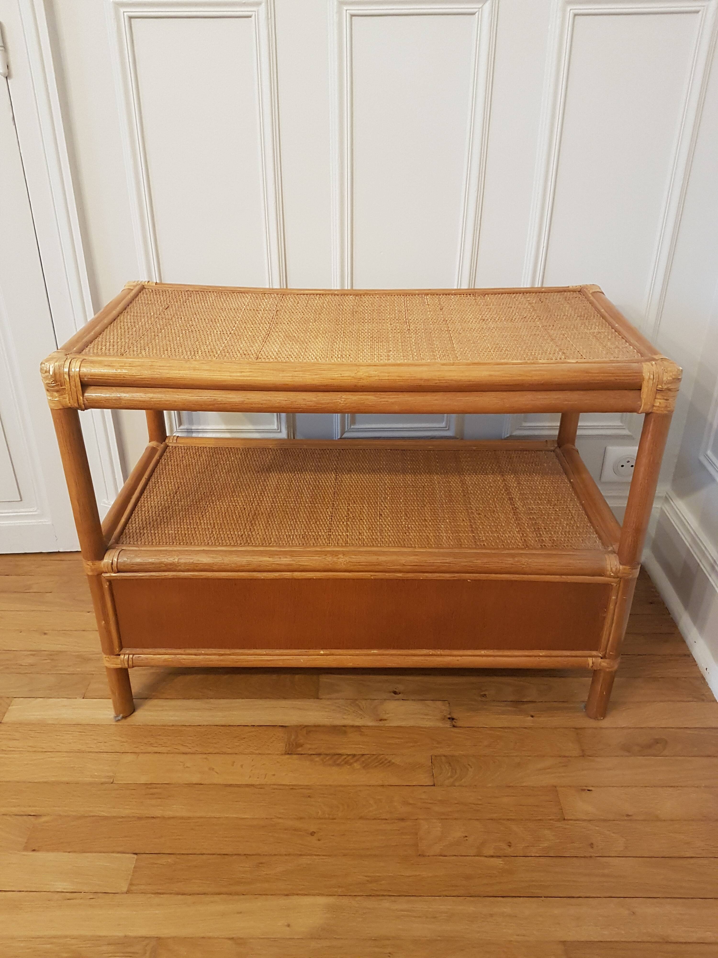 Rattan chest of drawers and canning