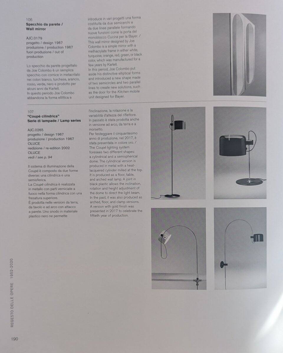 Wall lamp Coupé by Joe Colombo for Oluce, 1960s