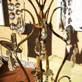 Lustre en fer forgé avec pâmpîlles