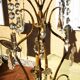 Wrought iron chandelier with pendants