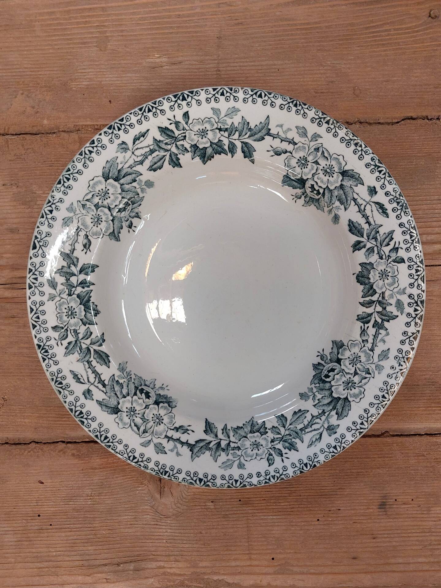 Set of 6 deep plates in ironstone - Guadeloupe model