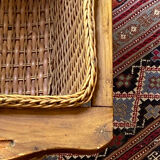 Wicker and wood basket