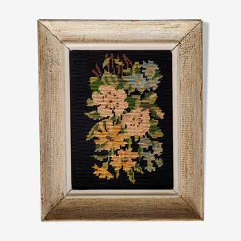 Framed floral canvas