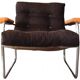 Fauteuil lounge style G.Lundgren pour Ikea, velours & tubes chromés 1970