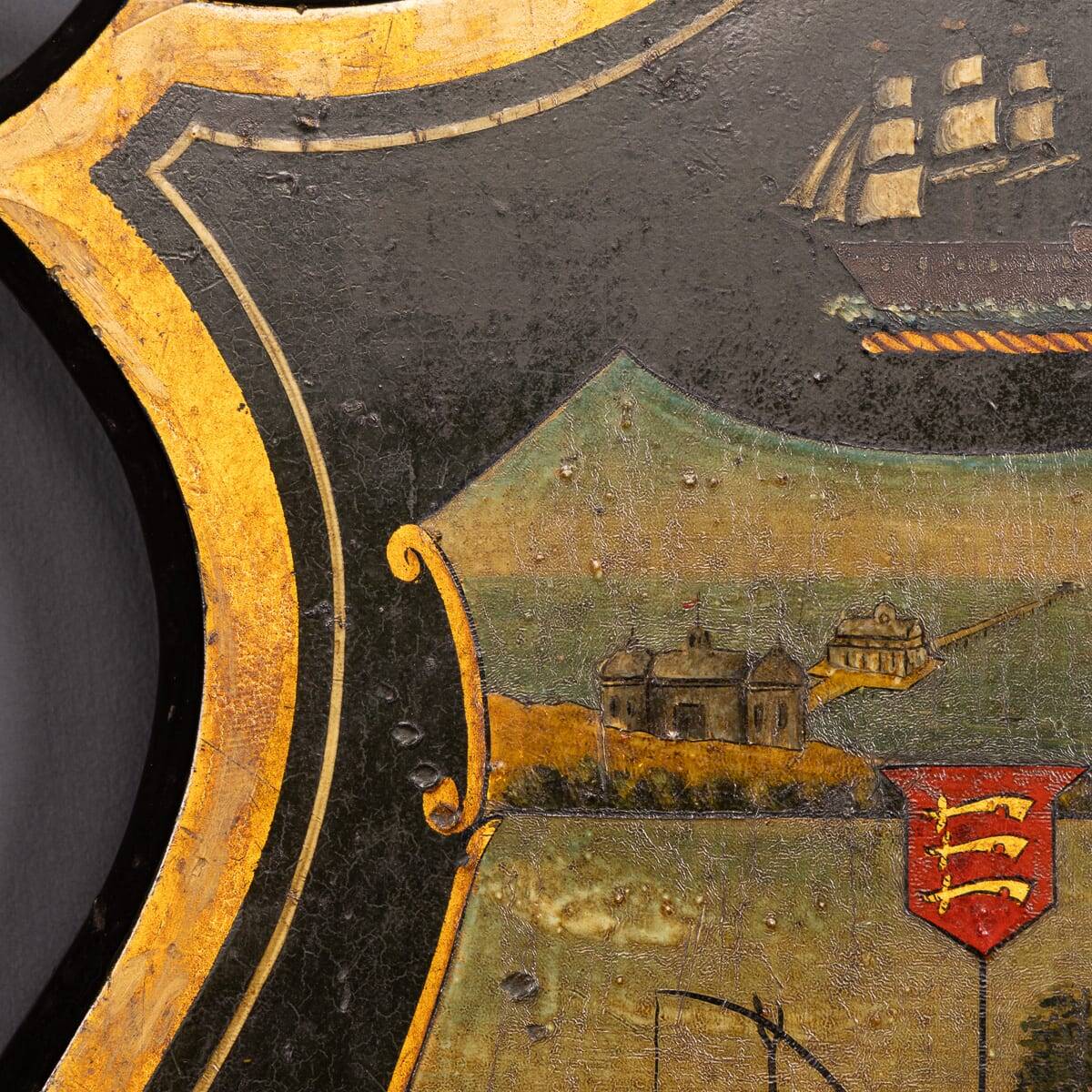 Antique 18thC English Hand Painted King George II & King George IV Shields