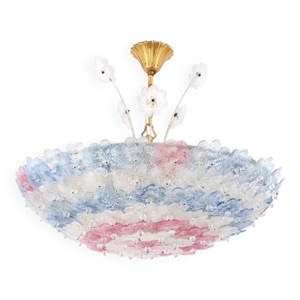 Chandelier floral en - verre