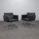 Pair of leather swivel armchairs by Poltrona Frau, Italy, 1990s
