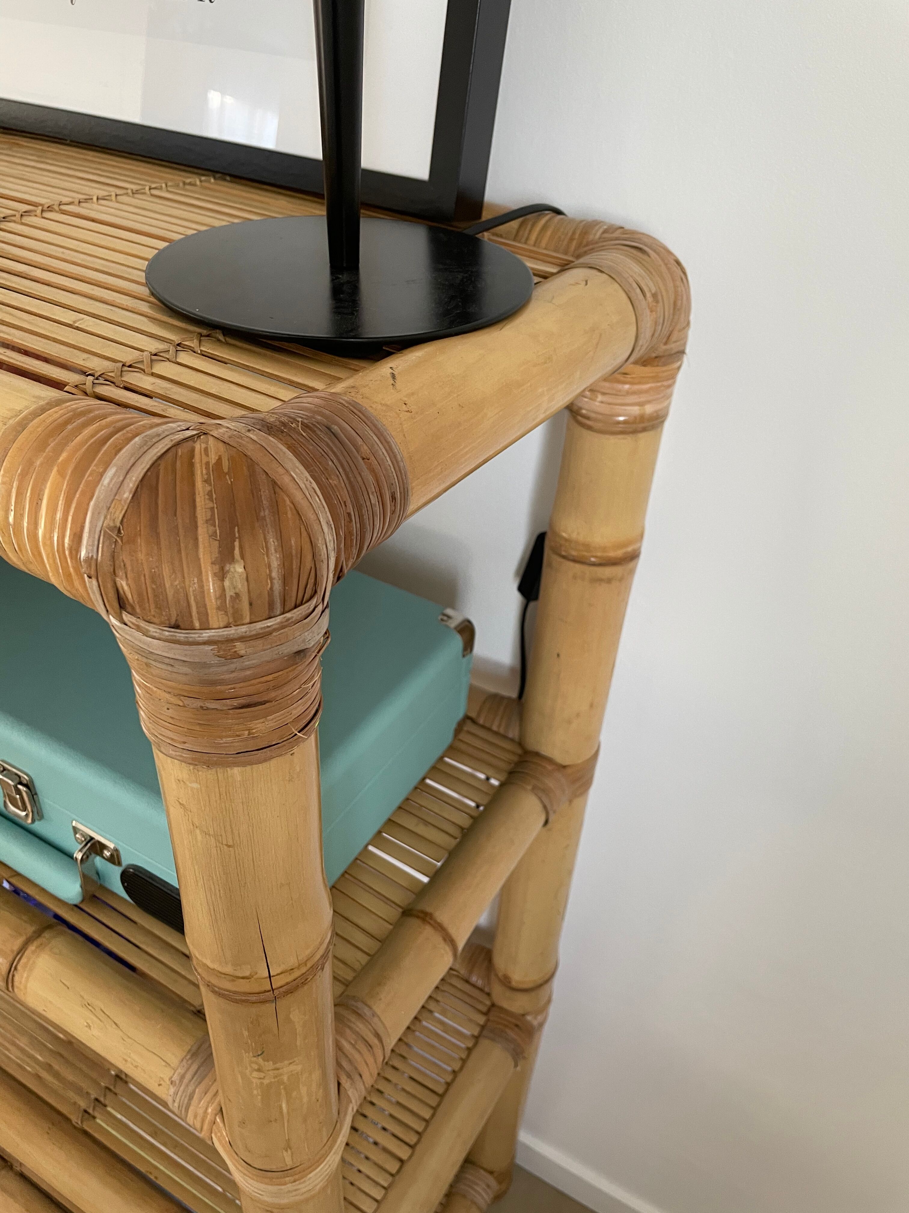 Vintage light bamboo shelf